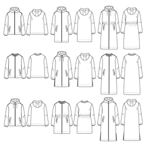 QUIMPER - Raincoat or parka - Women 32-52 - PDF Sewing Pattern