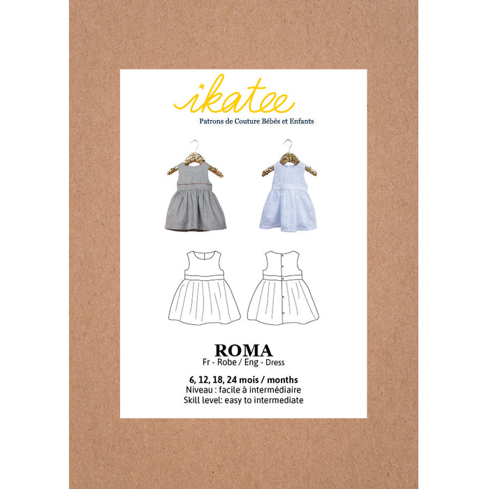 ROMA-Kleid – Baby Mädchen 6–24 Monate – Papier-Schnittmuster