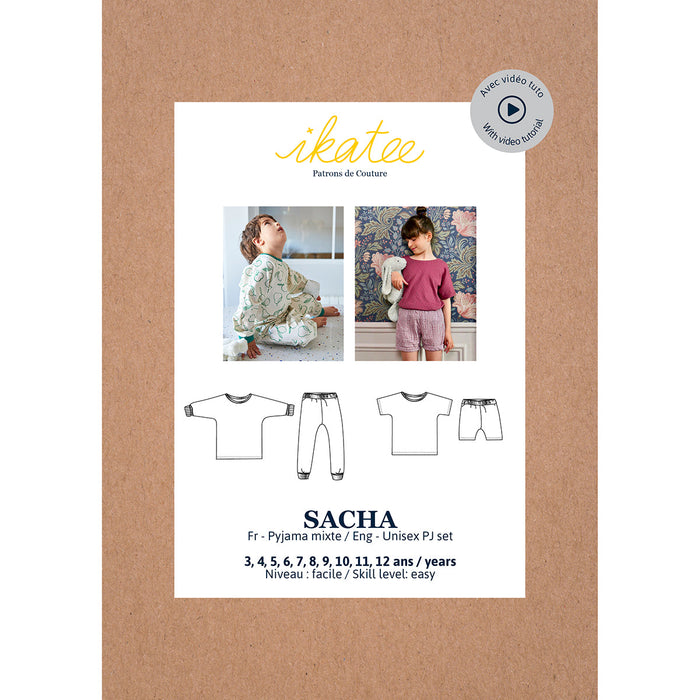 SACHA PJ set- Unisex 3/12Y - Paper Sewing Pattern