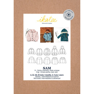 paper sewing pattern for parka or jacket 