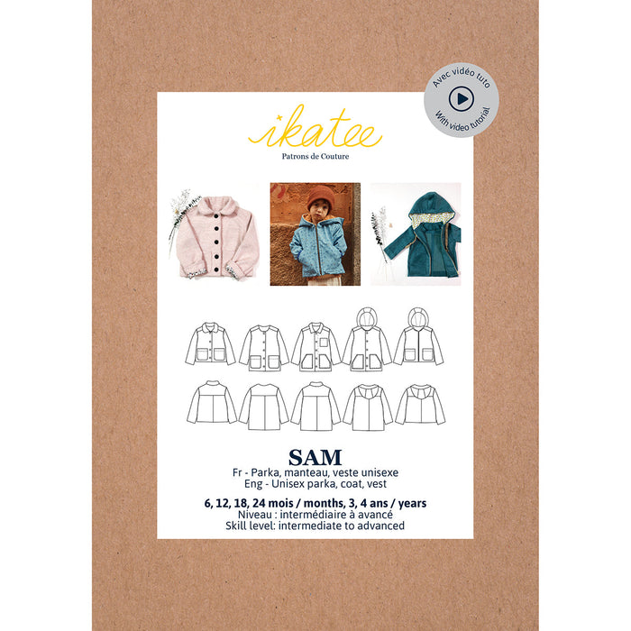 SAM - parka, jacket - Unisex 6m/4y - Paper Sewing Pattern