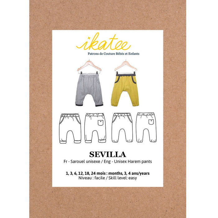 SEVILLA Harem pants - Unisex 1M-4Y - Paper Sewing Pattern