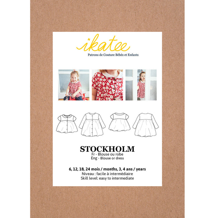 STOCKHOLM Blouse & Dress - Girl 6M/4Y - Paper Sewing Pattern