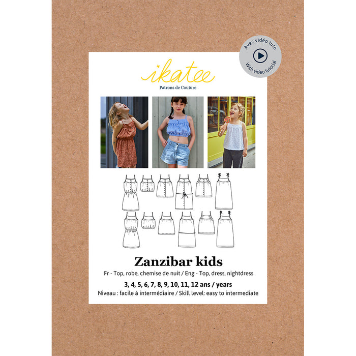 ZANZIBAR KIDS Top or Dress - Kid 3/12Y - Paper Sewing Pattern