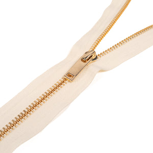 Metal zipper - Single slider - Non-separable - Off white