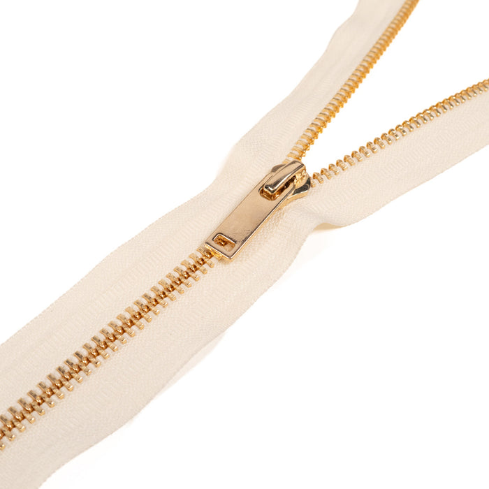 Metal zipper - Single slider - Non-separable - Off white