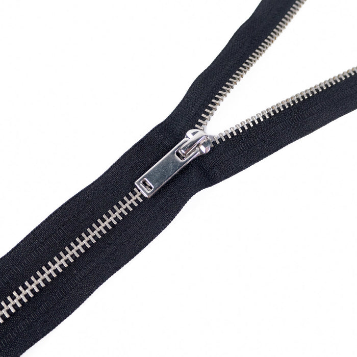 Metal zipper - Single slider - Non-separable - Black