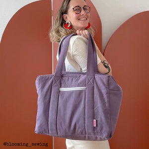 purple travel bag 