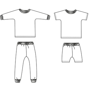 Children's pyjama sewing pattern PDF 