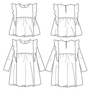 Blouse and dress sewing pattern for children PDF 