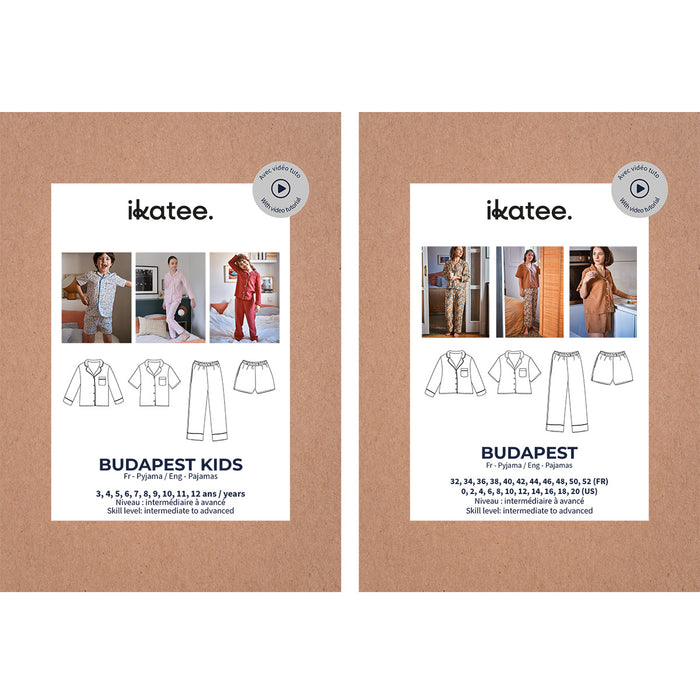 Duo voor dames en kinderen BUDAPEST Pyjama - Papieren Naaipatroon