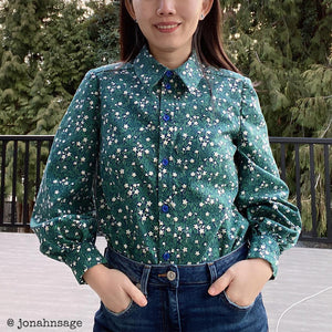 blouse with optional buttoning sewing pattern