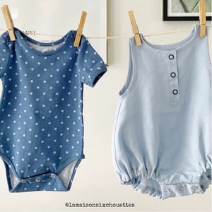 Sleeveless bodysuit sewing pattern for baby