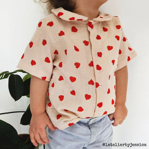 Blouse sewing pattern with different collar options