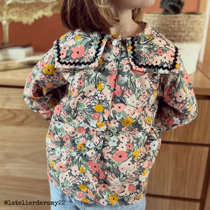 sewing pattern for children's long-sleeved blouse