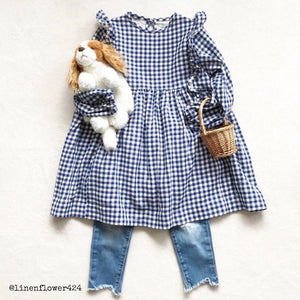 Blouse and dress sewing pattern for girls