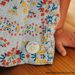 sewing a label for kids