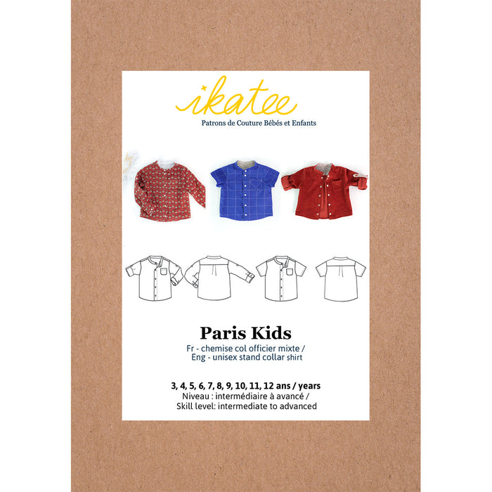 PARIS Kinderhemd - 3/12 Jahre - Papier-Schnittmuster