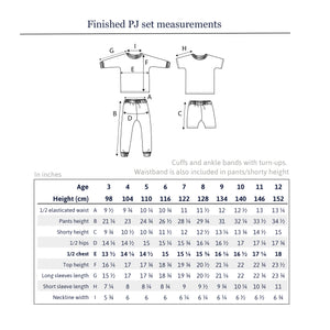 SACHA PJ set- Unisex 3/12Y - PDF Sewing Pattern