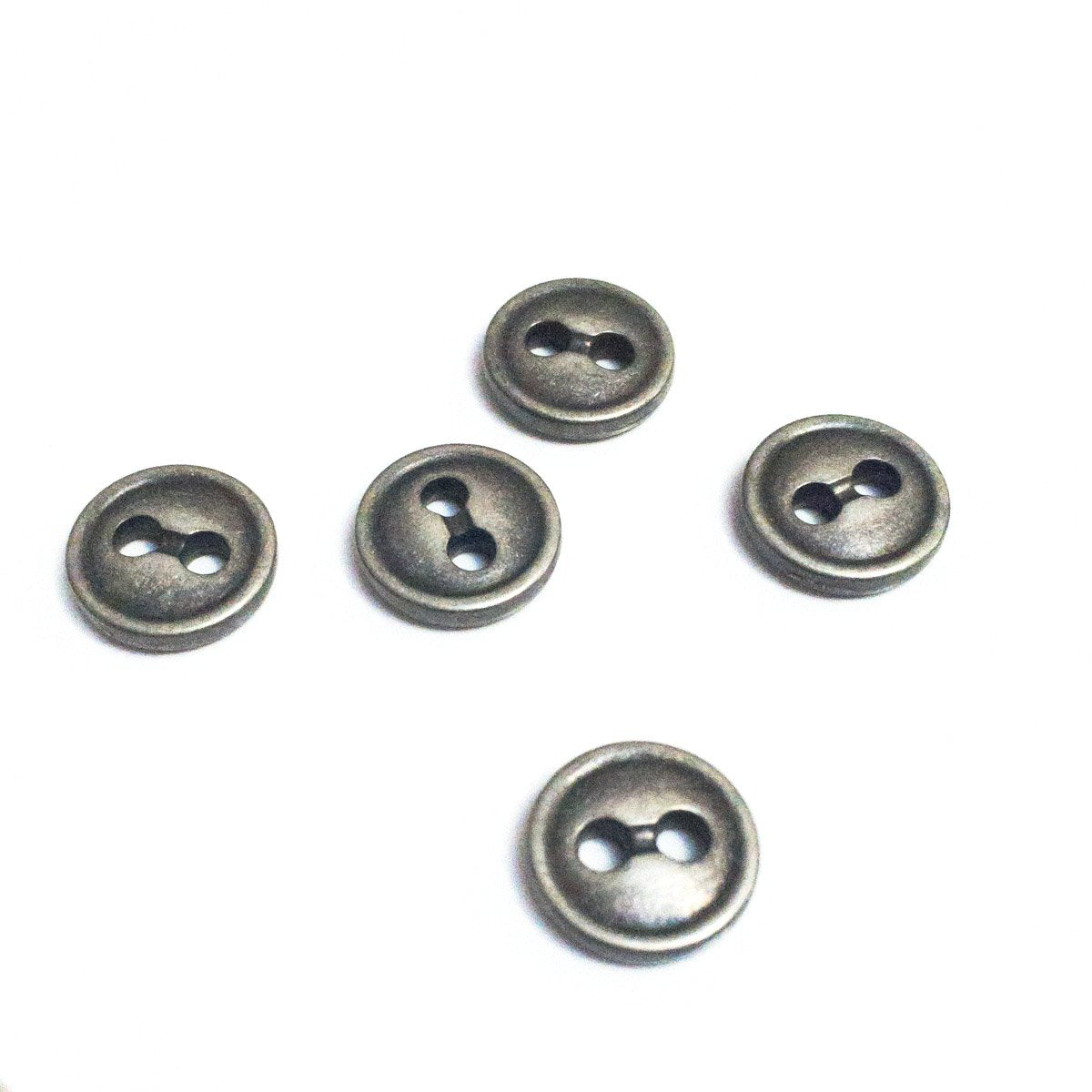 Metal Buttons (à l'unité) - Antic silver - 12 mm – Ikatee sewing patterns