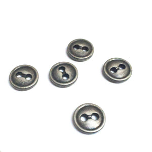 Metal Buttons (à l'unité) - Antic silver - 12 mm