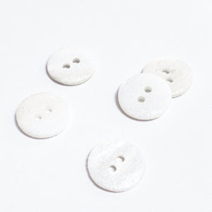 Glitter mother of pearl buttons ( by unit ) - Iridescent white - 15 mm