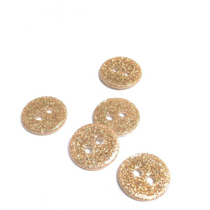 Shell glitter knopen (verkocht per stuk) - Goud - 9mm, 12mm et 15 mm