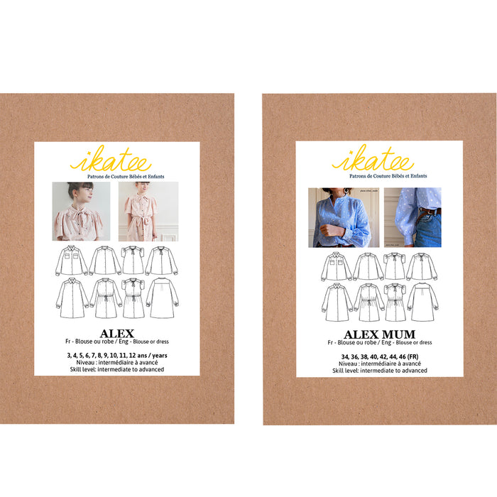 Duo ALEX Kids/Mum - Bluse oder Kleid - Papier-Schnittmuster
