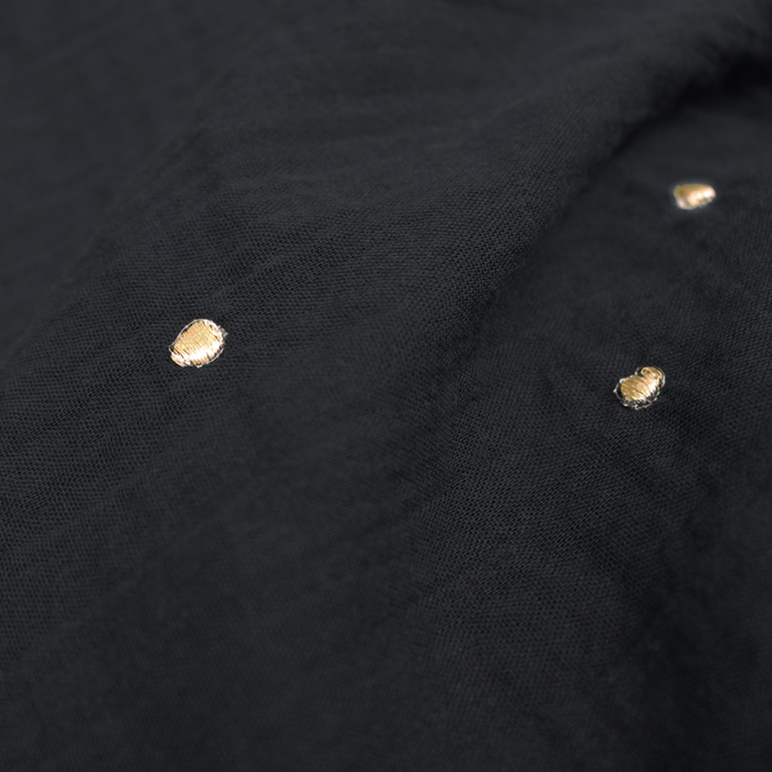 Embroidered gauze fabric ©Atelier Brunette - Stardust Black