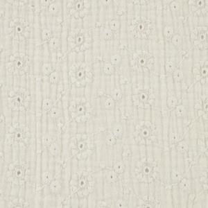 French Embroidered double gauze fabric - Suzy -Off-White