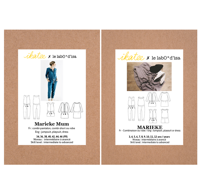 MARIEKE Duo jumpsuit/jurk - meisje + moeder - papieren naaipatroon 