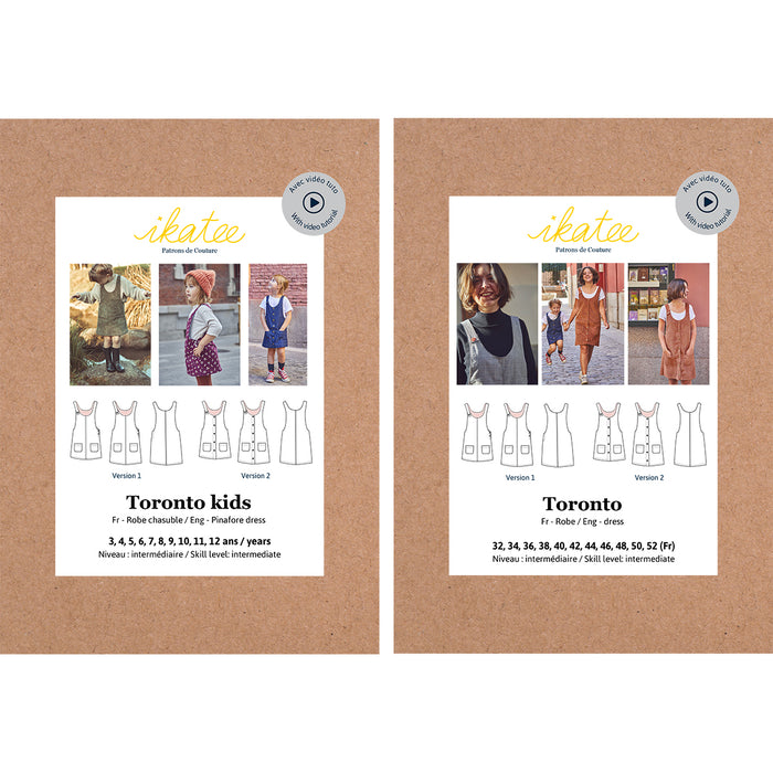 Duo TORONTO + TORONTO Overgooierjurk voor kinderen - Papieren naaipatroon