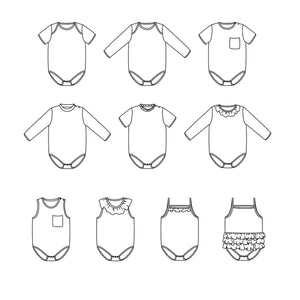 MALMÖ & MALAGA Bodysuits - Baby 1M/4Y - Paper Sewing Pattern