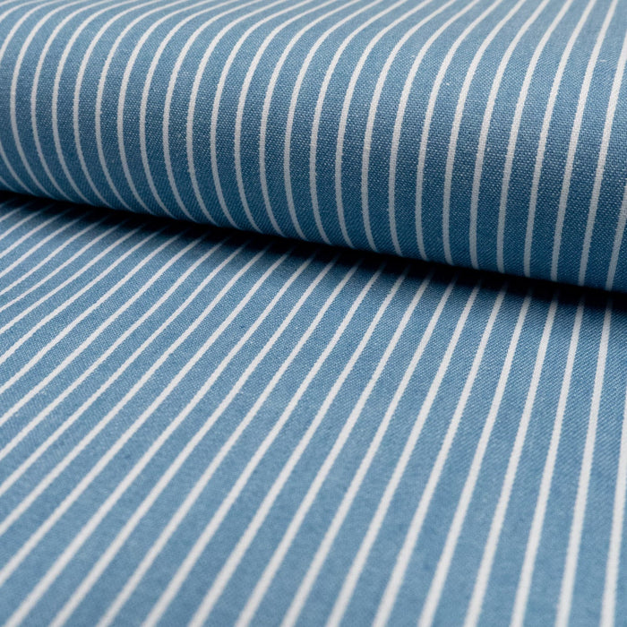 Light Striped Chambray fabrics - Light Blue