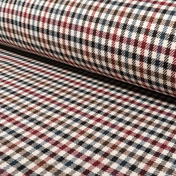 Flanellstoff - Bordüre Tartan - Off-white