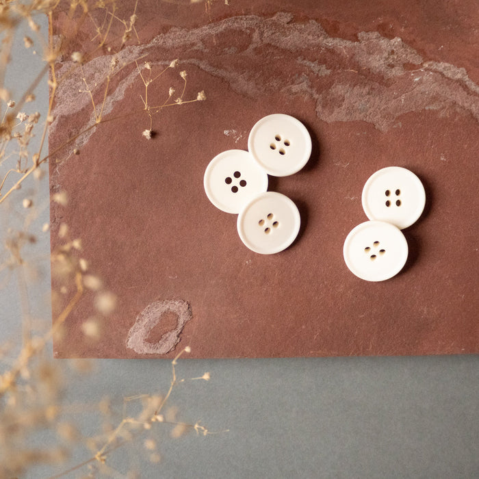 4 holes mat button  - 20 mm - Alabaster