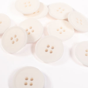 4 holes mat button - 20 mm - White
