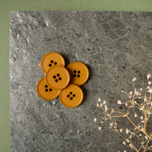 4 holes mat button - 20 mm - Honey