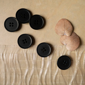 4 holes mat button - 20 mm - Black