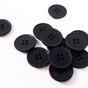 4 holes mat button - 20 mm - Black