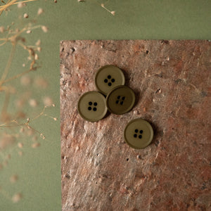 4 holes mat button - 20 mm - Olive