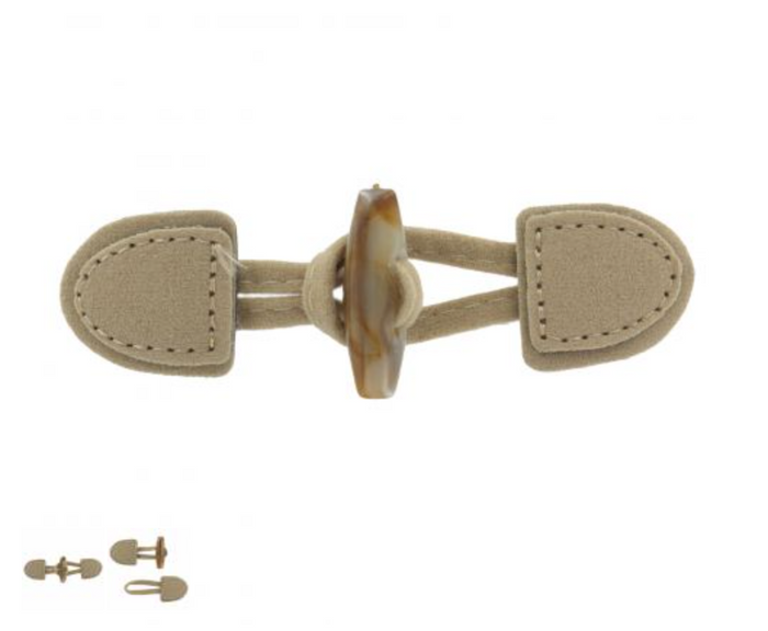 Suede Toggle closure with log - Beige