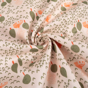 Fabric cotton satin ©ikatee - Toscane - Cypress green
