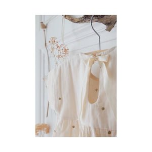 Embroidered gauze fabric ©Atelier Brunette - Stardust Off-White