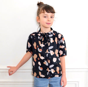 sewing pattern collar blouse for girl