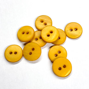 Matte shell buttons (sold by unit) - Ocre - 10mm, 12mm et 15mm