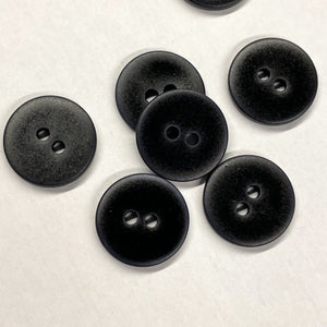 Matte shell Buttons (sold by unit) - Black - 10mm, 12mm and 15mm