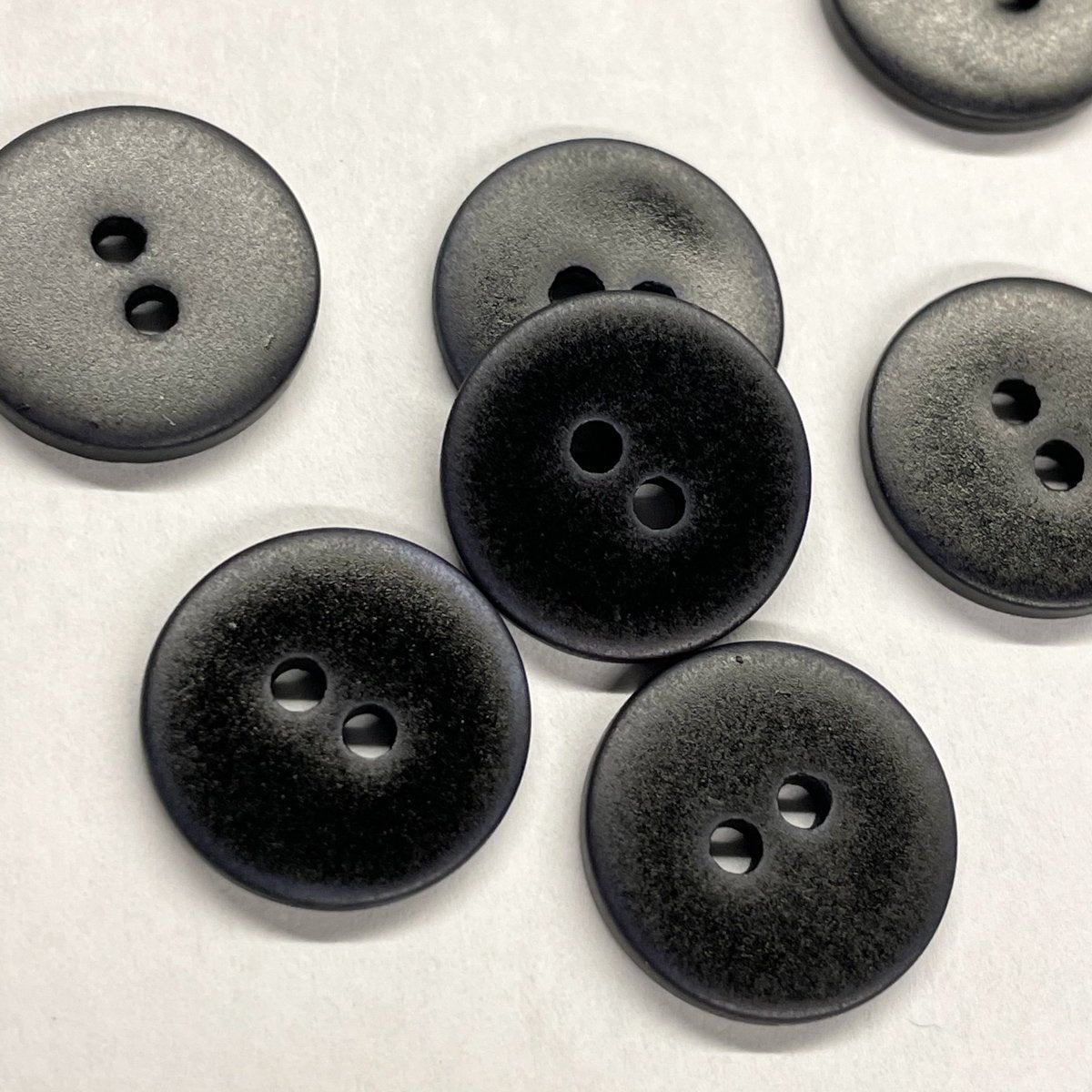 Black 2-Hole Buttons, Glossy - Tiny, 5/16 (Pkgs of 12)