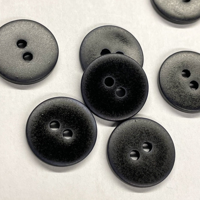 Matte Muschelknöpfe (einzeln verkauft) - Schwarz - 10 mm, 12 mm und 15 mm