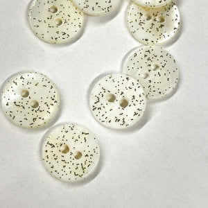 Glinsterende schelpknopen (verkocht per stuk) - Ecru goud - 9 mm en 12 mm